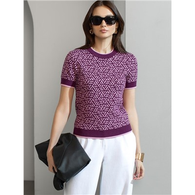 Джемпер жаккардовой вязки с кашемиром