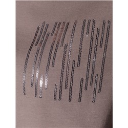 Нарядная футболка с блестящим принтом пайетками