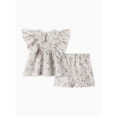 Комплект для девочки (блузка, шорты) MINAKU, белый, рост 98 см