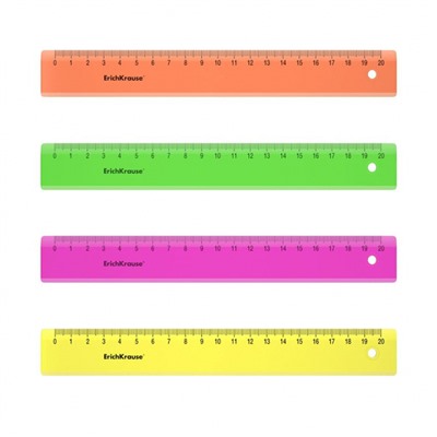 Линейка пластиковая 20 см Neon ассорти 52998 ErichKrause