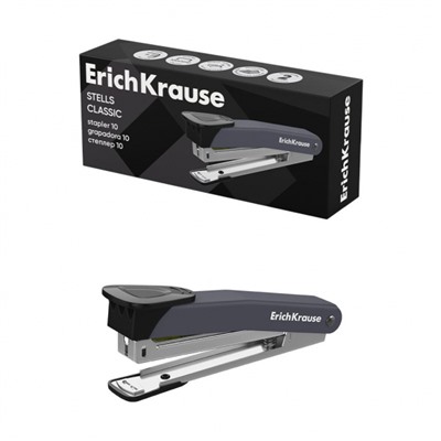 Степлер 10 на 15 листов 61737 "Классика" черный ErichKrause