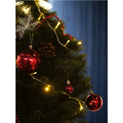 Гирлянда «Нить» 20 м, IP20, прозрачная нить, 200 LED, 8 режимов, 220 В, свечение тёплое белое