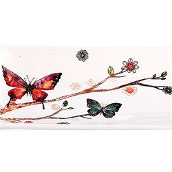 60135 Блюдо сервировочное 28х10,6х3см Бабочки в саду доломит LR (х24)