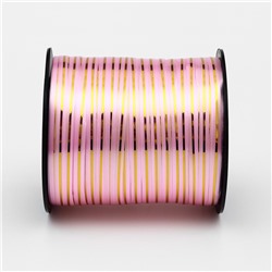 Лента упаковочная с золотой полосой, розовая, 5 мм × 225 м