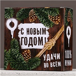 Подарочный набор новогодний «Богатства и успеха», гель для душа 100 мл и мочалка для тела, Чистое счастье