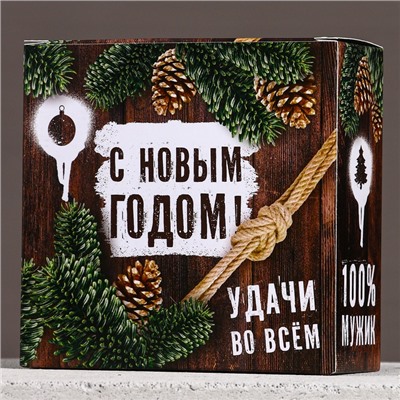 Подарочный набор новогодний «Богатства и успеха», гель для душа 100 мл и мочалка для тела, Чистое счастье