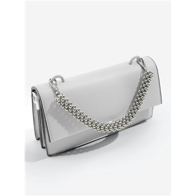 Ручка для сумки, шнур из бусин, 28 см, цвет серебряный