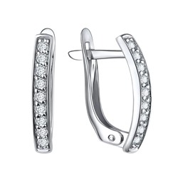 Серьги из серебра куб.циркон., Л-11306