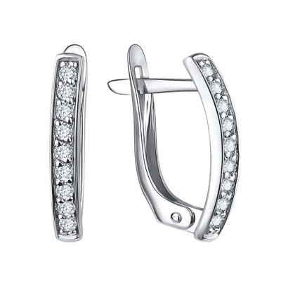 Серьги из серебра куб.циркон., Л-11306