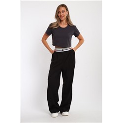 83908 укороченная футболка женская (Графит)