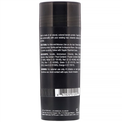 Toppik, Hair Building Fibers, загуститель для волос, оттенок черный, 27,5 г (0,97 унции)