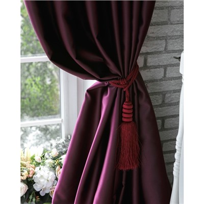 Штора блэкаут портьерная «Этель», 130×300 см, цвет сливовый
