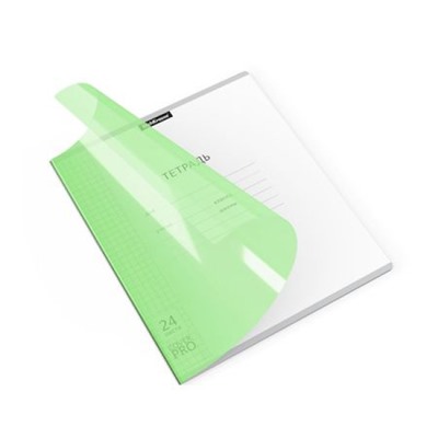 Тетрадь  24л клетка с пластиковой обложкой 56380 Классика CoverPrо Neon зеленая ErichKrause