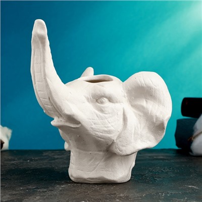 Декоративное кашпо для цветов «Слон», 15×12×13 см, керамика, белое