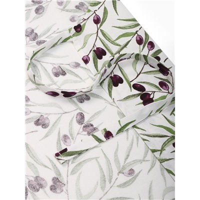 Фартук кухонный «Доляна» Olives, 60×70 см, 100% хлопок, рогожка 164 г/м², белый