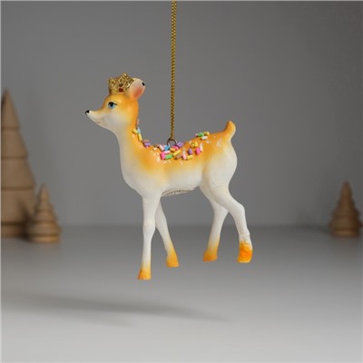 Фигурка-подвеска «Олень в короне, с посыпкой», ёлочная игрушка, 7.5×3.5×10.5 см