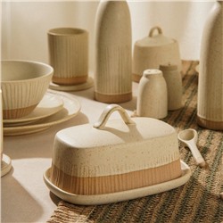 Маслёнка SL Home «Виенто», 18.5×13×10.5 см, керамика, бежевая