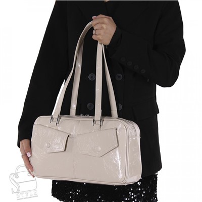Сумка женская кожаная 2046Y apricot white Polina&Eiterou