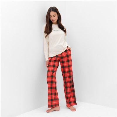 Пижама женская (лонгслив и брюки) KAFTAN What's your wish? размер 48-50