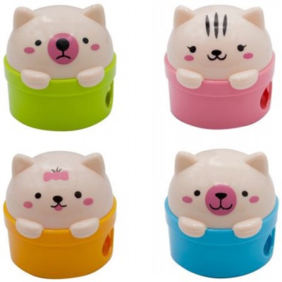 Точилка пластиковая с контейнером два отверстия "Cute" 1452382 SILWERHOF