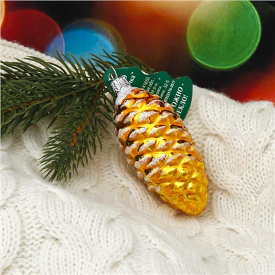 Новогоднее украшение «Шишка», h=9 см, МИКС