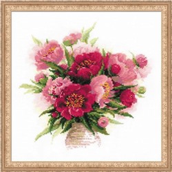 Набор для вышивания Риолис 1259 Пионы в вазе, 40*40 см