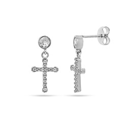 Серьги из серебра куб.циркон., Тцс107