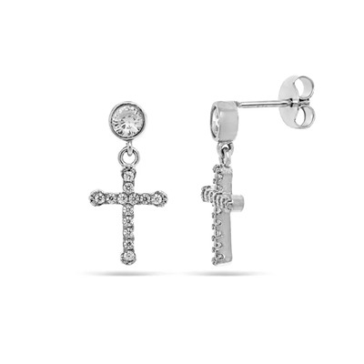 Серьги из серебра куб.циркон., Тцс107