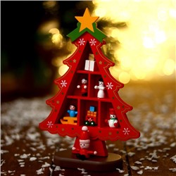 Сувенир «Ёлка с ячейками под подарки», 14.5×19.5 см, красная
