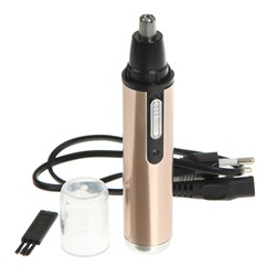 УЦЕНКА Триммер для удаления волос в носу и ушах LuazON LTRI-02, АКБ 600 мАч, золотистый