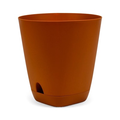 Горшок для цветов «Гранд», 8 л, d=24 см, h=25 см, пластиковый, с прикорневым поливом, коричневый