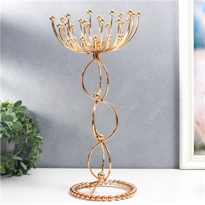 Подсвечник на 1 свечу «Временная петля с шариками», металл под золото, 35×13×13 см