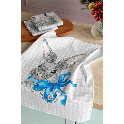 Комплект вафельных полотенец 45х60 (3 шт.) "Унисон" рис 33083-1 Rabbit