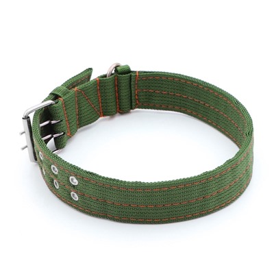 Ошейник, 80×4.9 см, ОШ 64-74 см, четырёхслойный, с вертлюгом, полиэстер, зелёный