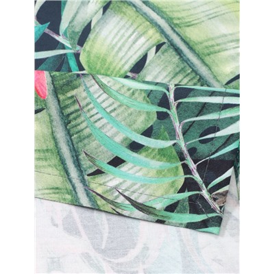 Дорожка на стол «Этель» Tropical parrots 40×146 см, 100% хлопок, саржа 190 г/м², зелёная/чёрная
