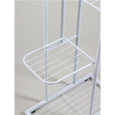 Подставка для цветов Greengo, 4 полки, 43×22×82 см, напольная, металл, белая