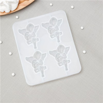 Силиконовый молд «Серафим», 12,5×10,5×1 см, цвет белый