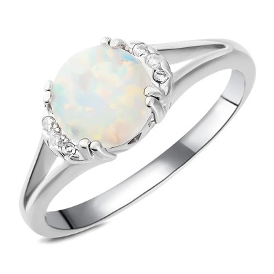 Кольцо, опал белый выр., FYN-19715