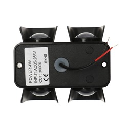 Светильник фасадный «Элегант», 4 Вт, 3000К, 2 луча, IP65, 220 В, пластиковый корпус, чёрный, свечение тёплое белое