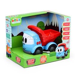 Машина пластик Грузовичок Лева 15 см, (свет-звук, песня про цифры) инерц., в коробке