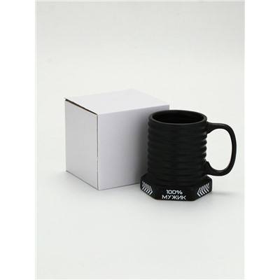 Кружка чайная керамическая «100% мужик», 400 мл
