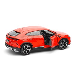 Машинка die-cast Lamborghini Urus, 1:25, красная, открывающиеся двери.