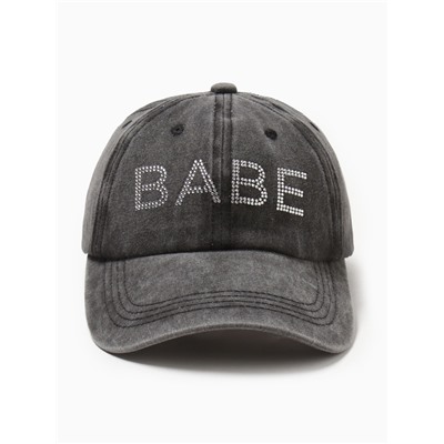 Кепка женская со стразами MIST Babe, чёрная, размер 56-58