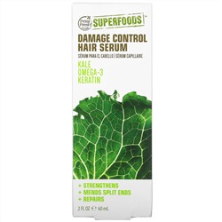 Petal Fresh, SuperFoods, Damage Control Hair Serum, Kale, Omega 3 & Keratin, 2 fl oz (60 ml)