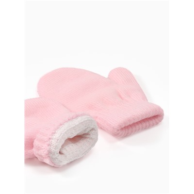 Варежки детские двухслойные MINAKU, 12 см, розовые