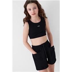 Комплект трикотажный для девочек: топ, шорты PLAYTODAY, 1240345