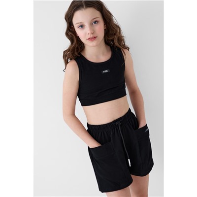 Комплект трикотажный для девочек: топ, шорты PLAYTODAY, 1240345