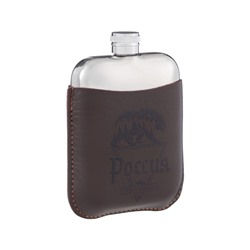 Фляжка «Россия», нержавеющая сталь, чехол, 180 мл, 6 oz