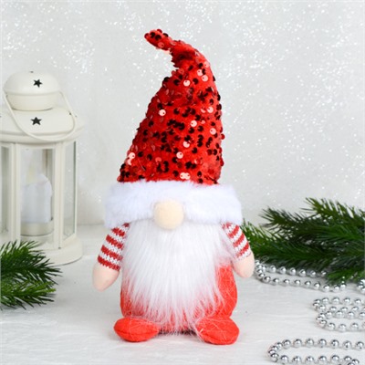 Новогоднее украшение Гном 13x6x24 см / B117 /уп 75/ (Розовый)