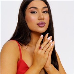 Кольцо коллекция "Дубай", покрытие: позолота, вставка: иск. рубин, цвет: малиновый, р-р 19, арт. 214.434-19